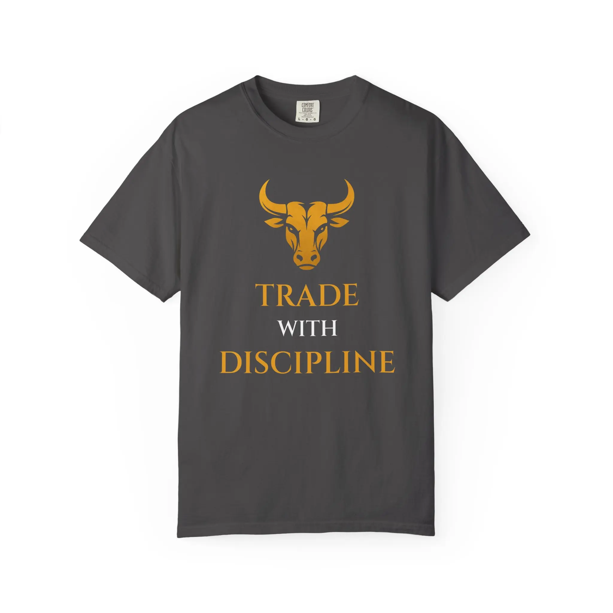 Bull Logo Trade With Discipline T-Shirt | Stock Market Trading Tee