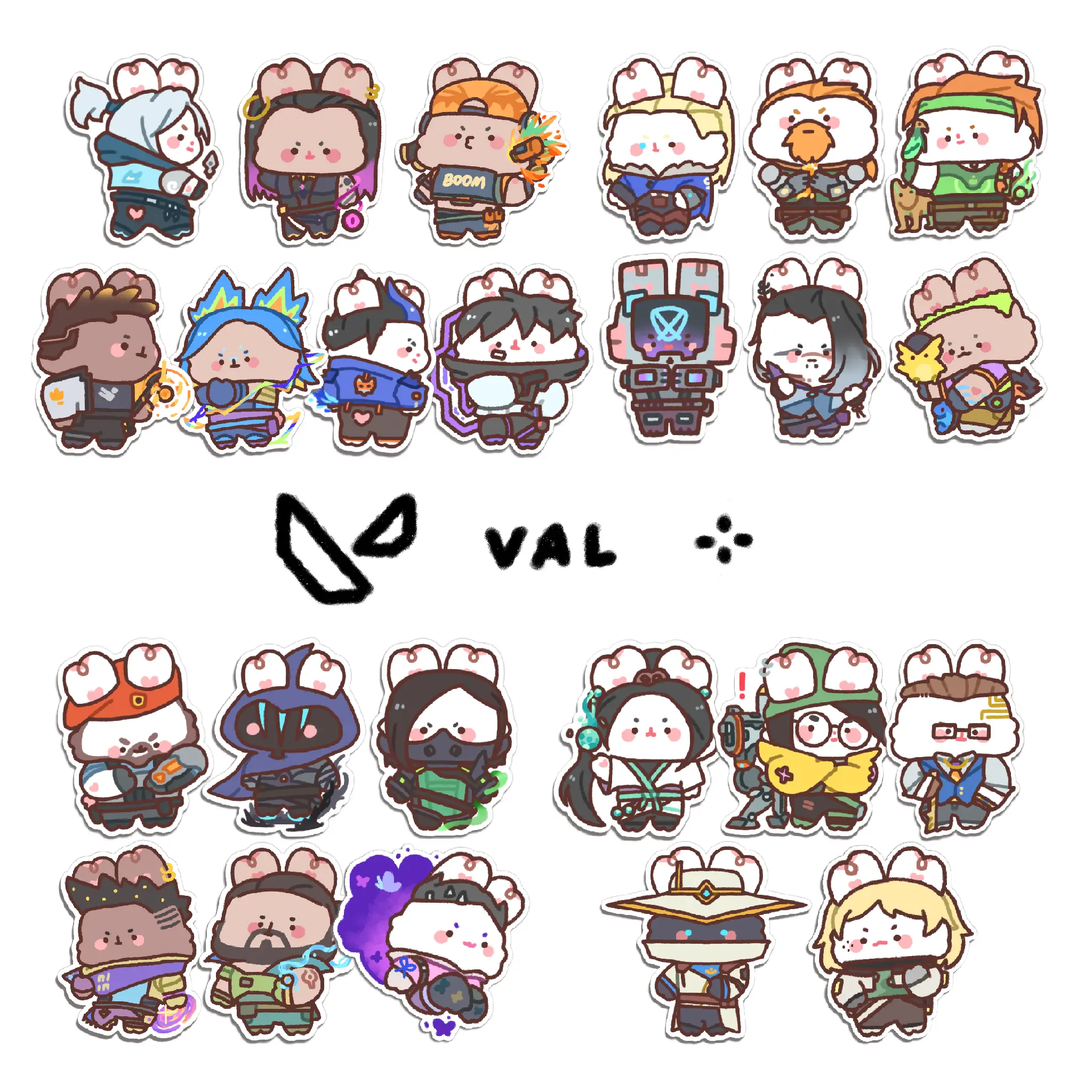 ✩ Valorant Agents as Bimbo Stickers
