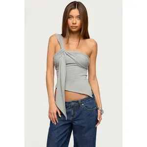 Zoie Draped Tie One Shoulder Top