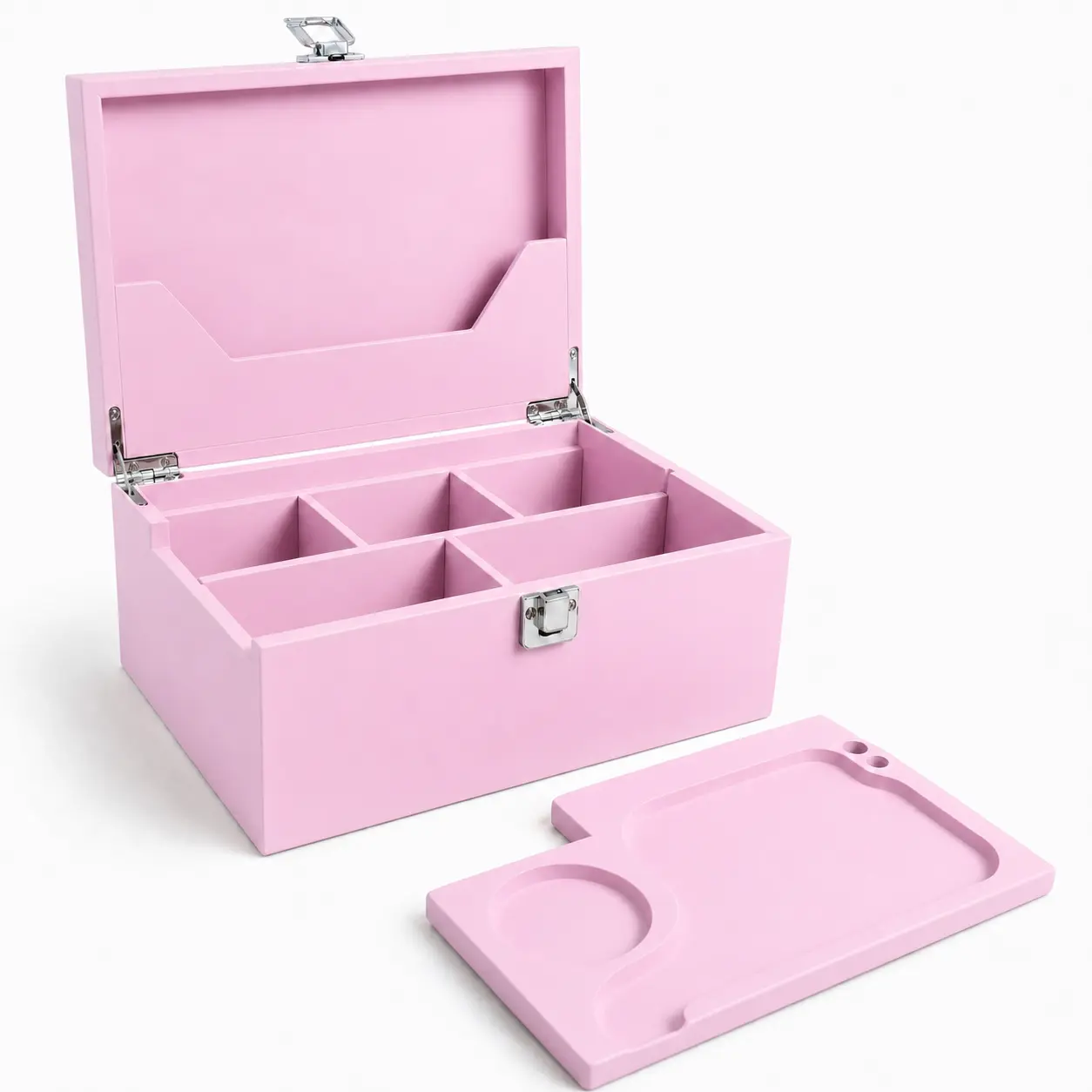 SINKZAICO Large Rectangular Natural Bamboo Box Set, 10x6.7x4.7" Storage Box, Modern Decorative Home Storage for Men (Pink)