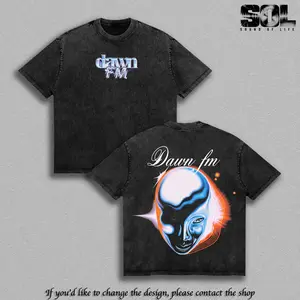 Dawn FM Vintage Washed Tee, XO R&B Pop Graphic Tee, Oversized Concert Streetwear T-Shirt, Retro Heavyweight Cotton Double Sided Unisex Album Merch Tee