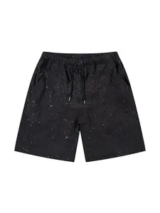 Men's Summer New Design Starry Sky Letter Embroidered Shorts, lightweight printed shorts, Trendy Casual Sports Pants, Fashionable Streetwear for Men