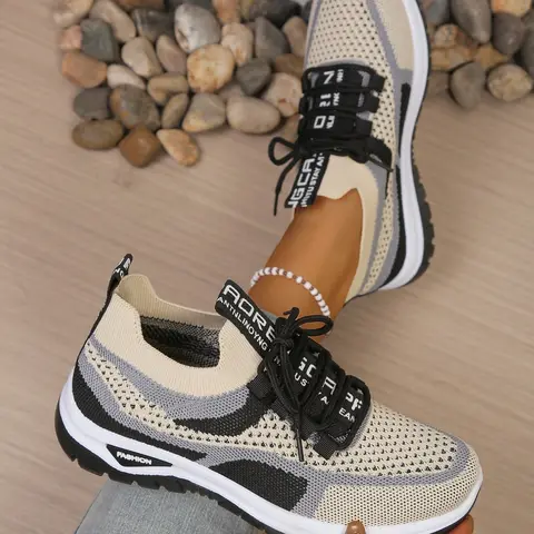 Women's Breathable Slip-On Sneakers, Lightweight Comfortable Running Shoes, Fitness Running Shoes, Athletic Running Trainers, Soft Sole Anti-Slip Shock Absorption, Casual Summer Training Shoes