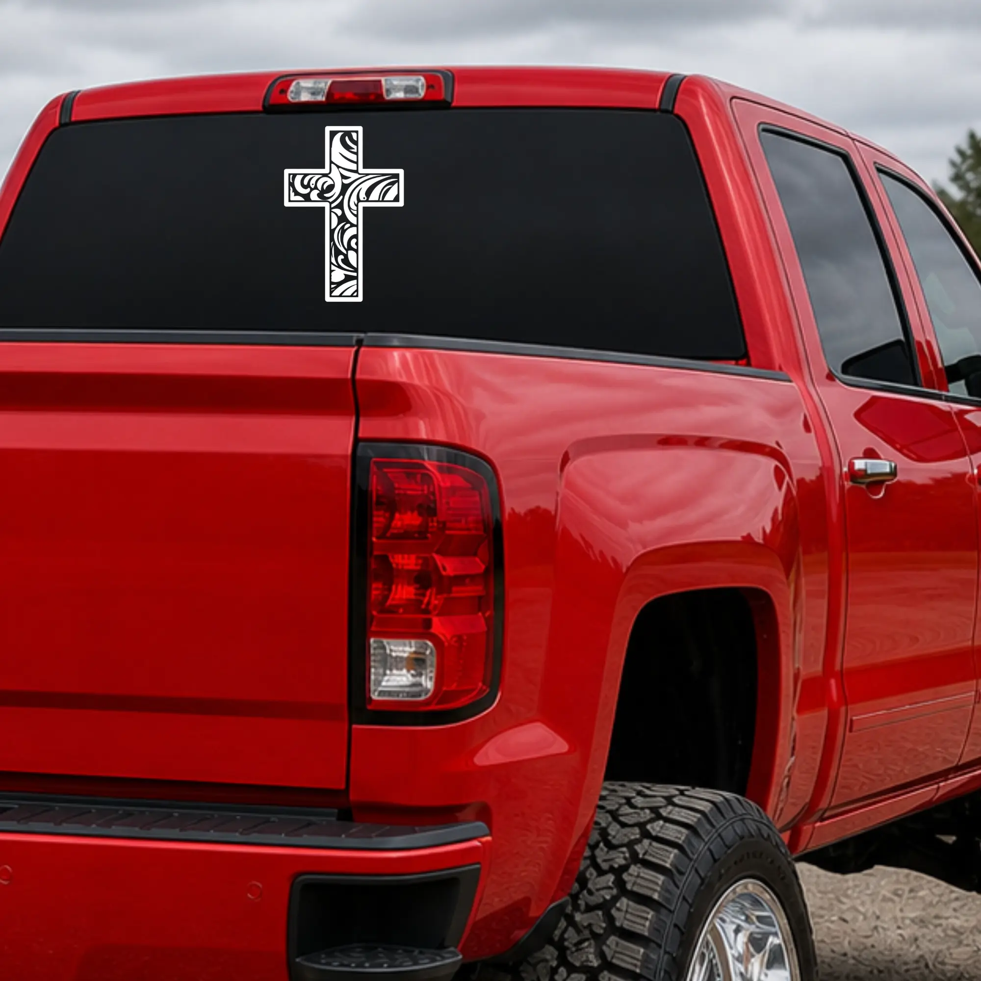 Leather Tool Cross Vinyl Decal