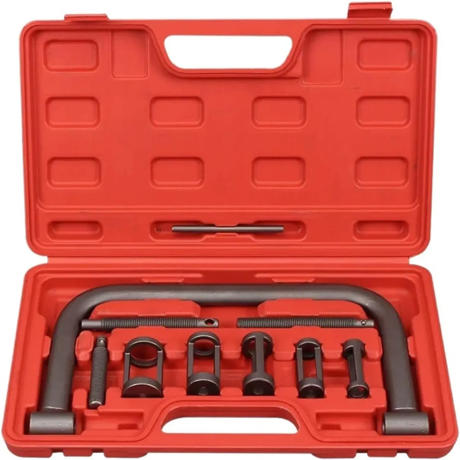 10pcs Valve Spring Compressor Kit Engine Spring Compressor Valve Removal And Installation Tools Compatible with Car Van Motorcycle Engines, Complete Set Of Tools, Anti-Slip Groove