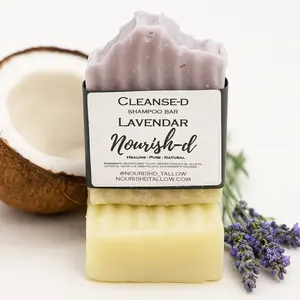 Nourish-D Tallow Lavender Shampoo Bar – 100% Natural Tallow Shampoo for Healthy Hair – Nourishing & Strengthening with Vitamins A, D, E & K – For Moisturizing, Conditioning & Hair Growth
