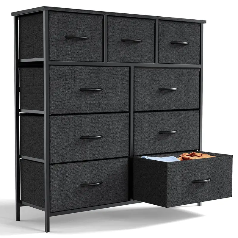9-Drawer Dresser, Storage Unit Organizer Chest for Clothes, Tall Dresser & Chest of Drawers for Bedroom, Hallway, Living Room, Closet, & Dorm Furnitur
