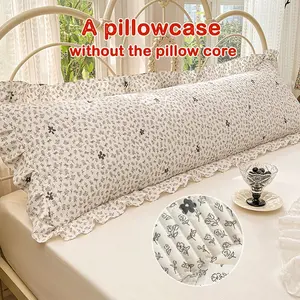 1pc Floral Pillowcase, Quilted Edge Design, Thickened Comfort, Breathable, Suitable for All Seasons, Bedding Accessory