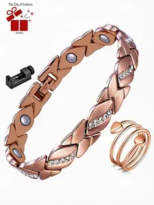 99.9% Pure Copper Magnetic Bracelet for Women with Free Sizing Tool
