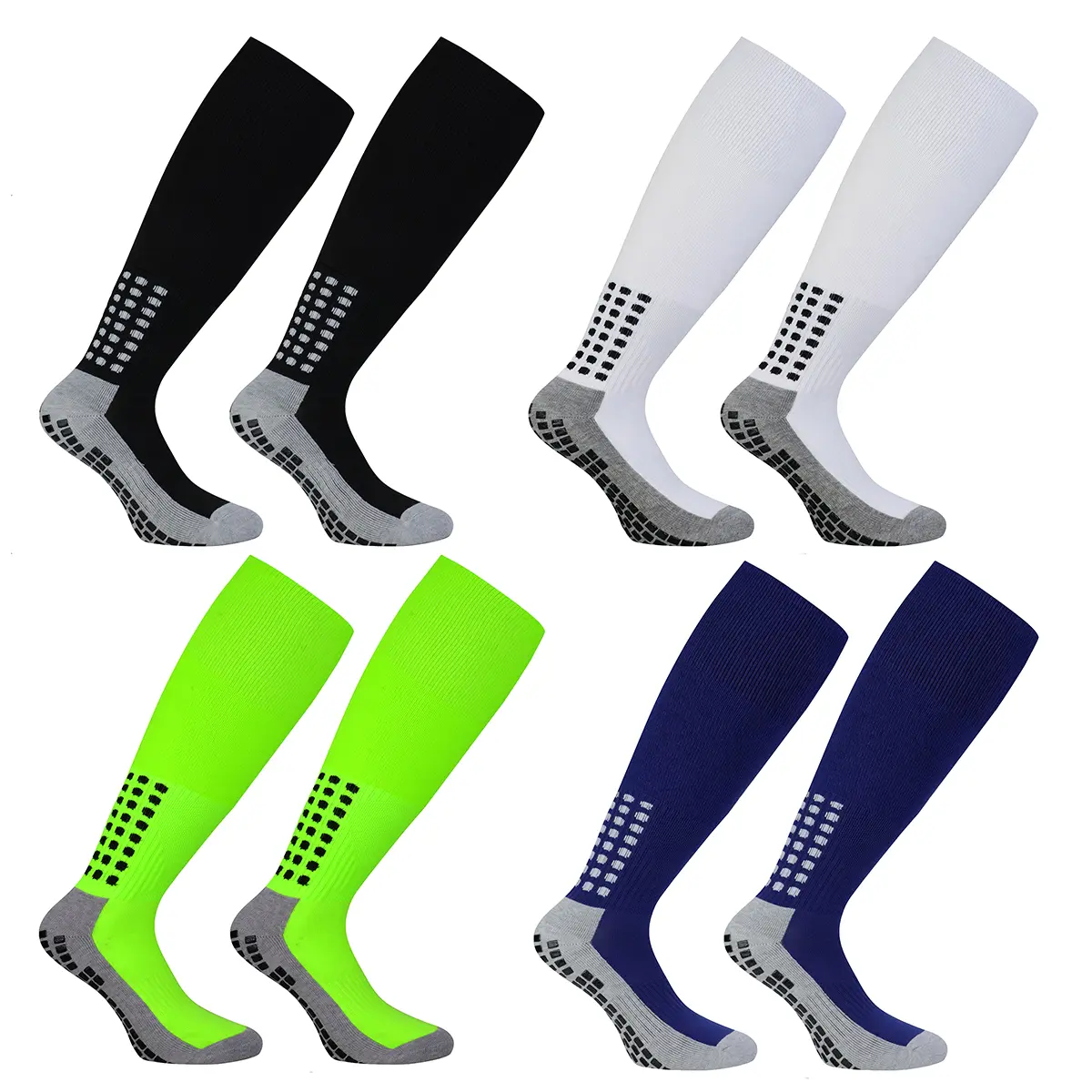 Breathable Cushioned Soccer Socks Long Football Socks Men's Long Tube Professional Training Soccer Socks Thickened Silicone Non-Slip Towel Bottom Sports Socks