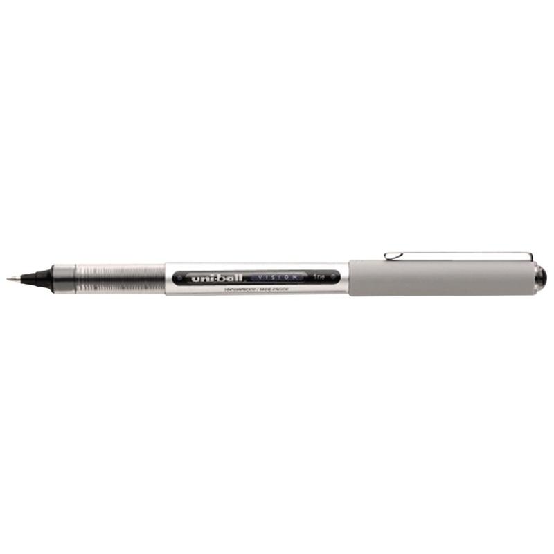 Uni-Ball Vision Roller Ball Pens & Refills - 0.7mm Fine Point Stainless Steel Tip, Steel-Tip Durability, Archival Quality, Acid-Free Waterproof Ink, Uni-Flow Ink System, Smooth Writing, Durable Office Stationery for Office Workers