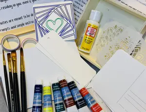 "Release & Create" Craft Kit with Video Tutorials and all supplies needed for 3 projects including Watercolor, Decoupage, Air Dry Clay, and Crochet