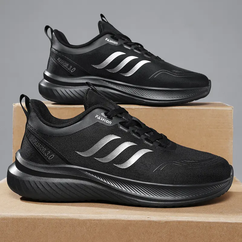 Men's Breathable Knit Walking Shoes - Cushioned EVA Sole Memory Foam Insole Lightweight Casual Sock Sneakers for Work, Gym, Daily Wear