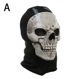 Men's Full Face Mask, Skull Shaped Mask, Cosplay Game Ghost Mask, Comfortable Cycling Mask, Halloween Multifunctional Decorative Mask, Skeleton Mask, Costume Mask