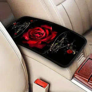 Rose Pattern Car Armrest Pad, Car Center Console Armrest Mat, Universal Car Interior Decorative Accessories for Sedan, SUV, Van