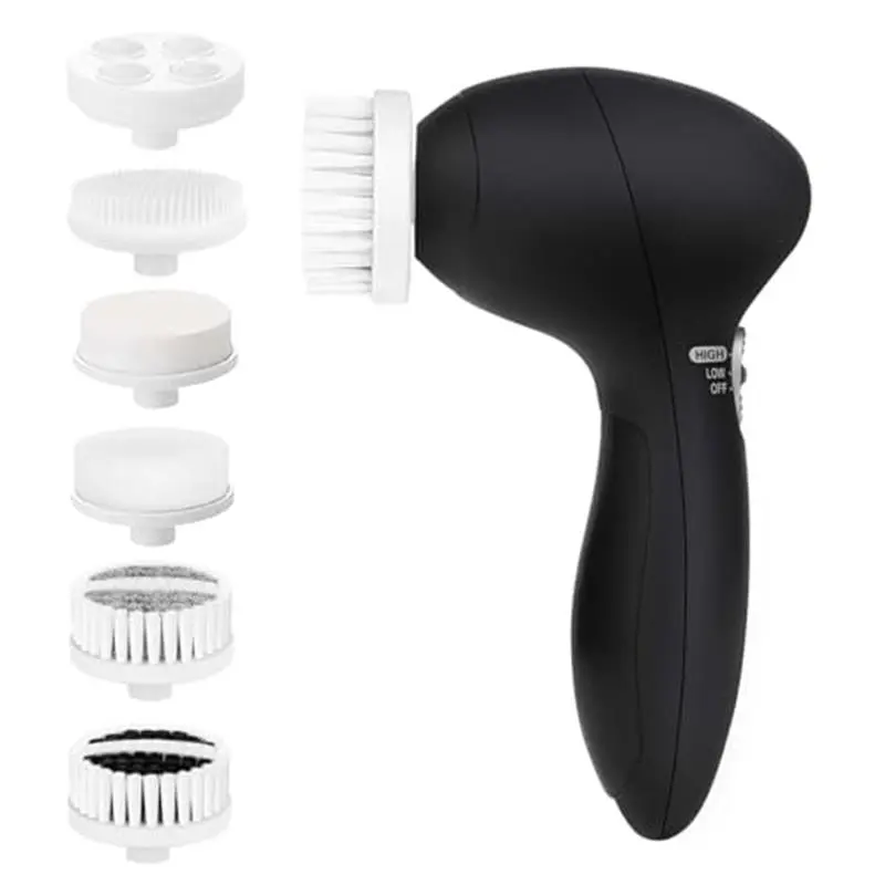 Electric Face Spin Cleanser Brushes with 6 Brush Heads for Deep Cleansing, Gentle Exfoliating, Removing Blackhead, Massaging