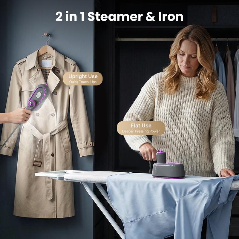 GREENYEE Travel Must-Have & Fits Carry-On |  Foldable  Iron | Powerful 2-in-1 Dry & Steam, 5s Fast Heat & 180° Rotatable