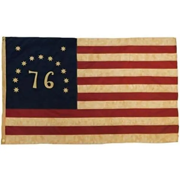 Founding Fathers Flags - 76 Bennington Vintage Flag 4x6ft Oxford Polyester Embroidered Flag Durable Fade Resistant Outdoor Display for House Yard Porch Wall Patriotic Decor