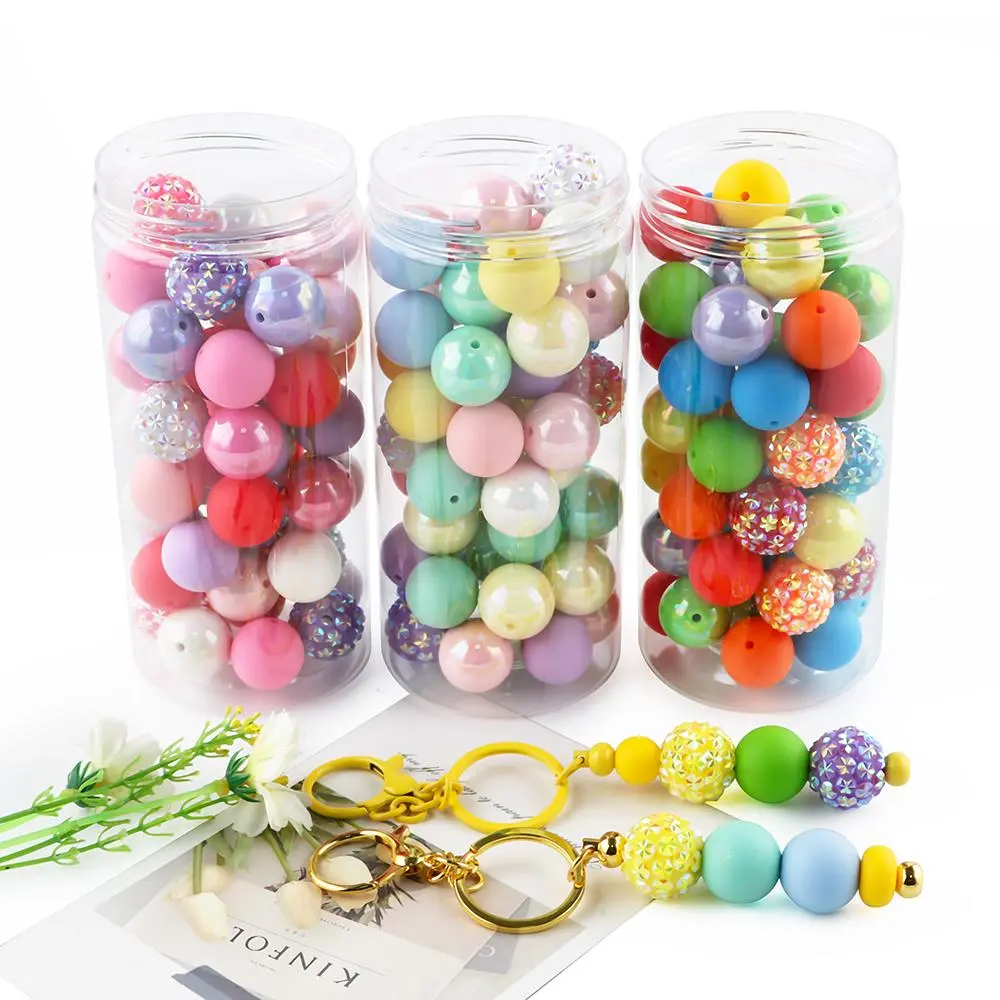 Mixed Color Beads Kit, 55pcs/set DIY Beads Making Kit, DIY Handmade Beaded Kit for Bracelet Necklace Earrings Pendant