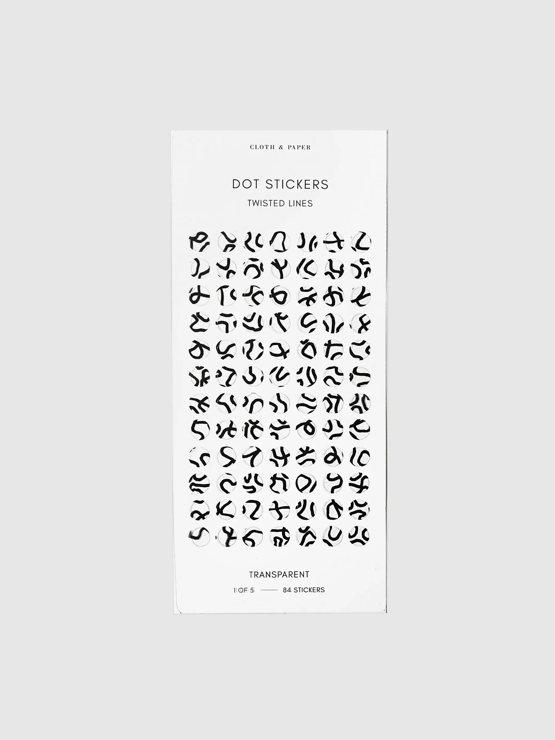 Twisted Lines Dot Sticker Set | Transparent