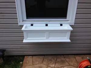 Fair field 36" Window Box, Self-Watering, Weather-Resistant Planter for Flowers – Durable Design for Outdoor, White