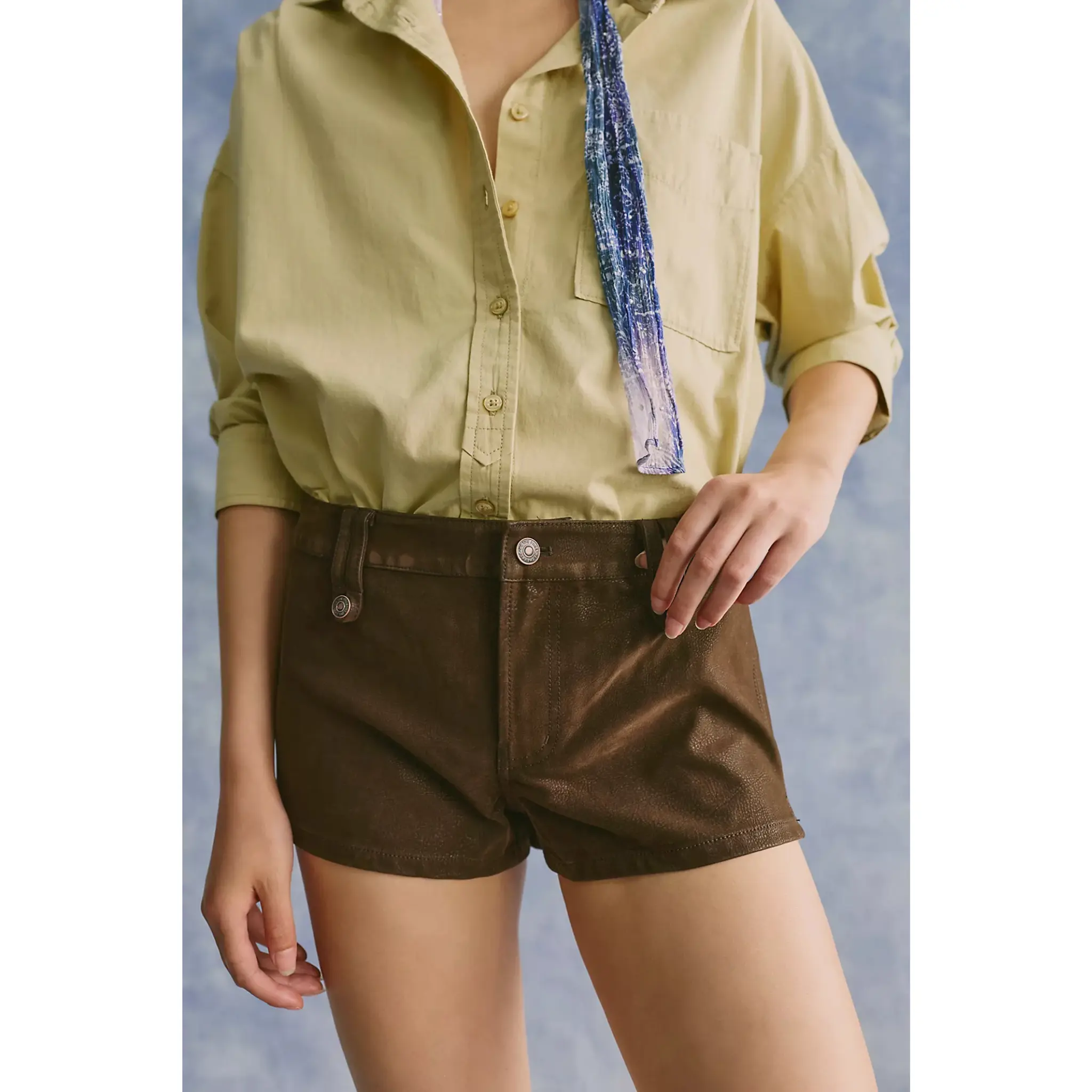 Free People Women's Vagabond Suede Short in Chocolate Tore