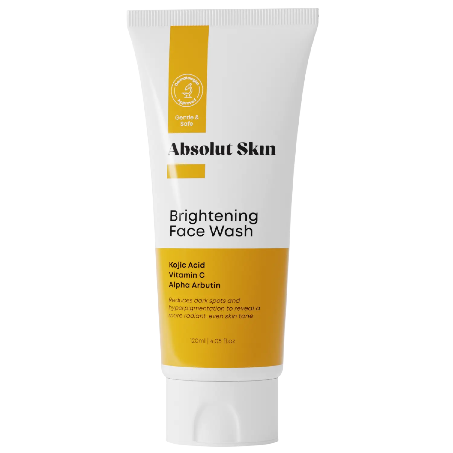 Absolut Skin Brightening Facewash with Kojic Acid Vitamin C & Alpha Arbutin for Radiant Even Toned Skin 120ml