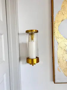 Gold Hammered Glass Sconce