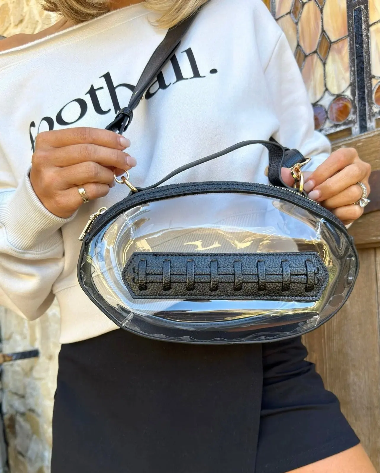 Clear Gameday Football Crossbody Bag — Stadium Approved | TikTok Viral Game Day Purse | 2 Styles