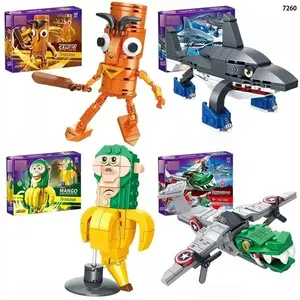 Italian Brainrot Mango Animation Premium 4-Pack Set Bigger Mid Size Tung Tung Tung Sahur Tralalero Shark Mango Monkey Bombardino Crocodilo Plane Meme Figures Viral Toy 2026 7260