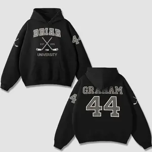 Garrett Graham Briar U Hockey Washed Hoodie - Off Campus Book Merch 44 - Briar U Hawks Pullover Sweatshirt - Unisex Heavyweight Fleeced Bookish Romance Reader Apparel