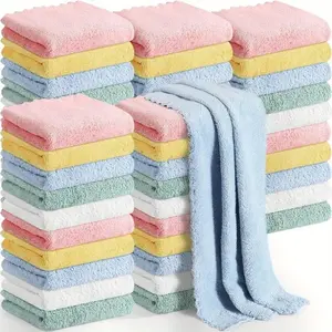 10pcs Children's Back Strap Cloth Loose Pack 25cm*25cm Absorbent Towel, Non-Disposable, with Shower Towels