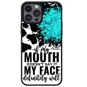 Cow Print Sarcastic Phone Case - TPU Protection Cover for Smartphones & Cellphones with Shockproof Protection & Black Flexible Frame Design