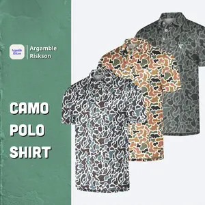 Men’s Abstract Camo Polo Shirt – Short Sleeve Lightweight Breathable Printed Golf Polo, Casual Summer Shirt for Men, Gift for Dad & Him