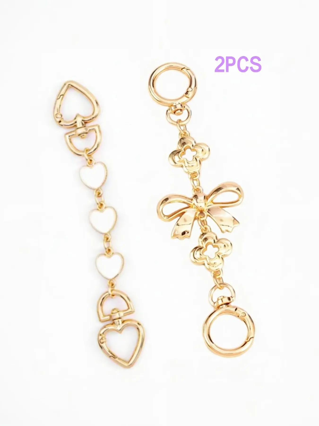 Heart & Moon Design Purse Handbag Chain Extender, Novelty Bag Extender Chain, Purse Strap Extenders for Women & Girls, Bag Charm Accessories, Bag Chains For Handbags, Purse Accessory
