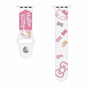 Sanrio Brand HelloKitty Cute Sport Silicone Strap - Soft, Durable, Sweat-Resistant, Cute and Collectible Design, Fits Any Model, Vintage Style - Wearable, Watches