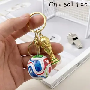 World Cup football keychain pendant mini Hercules Cup design creative fan merchandise commemorative gift backpack car key pendant