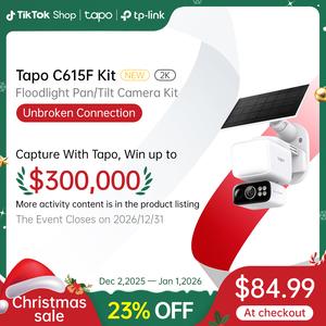 TP-Link & Tapo C615F Kit 2K 3MP Solar Dimmable Floodlight 360° Pan/Tilt Security Camera Kit | 360° AI Tracking | Outdoor Wireless w/Solar Panel | Free Person/Vehicle Detection | Hack-Proof Security | Alexa & Google Home