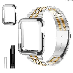 Watch Band & Protective Case Set – Stainless Steel, Fits Apple Watch 38–49mm & Series 1–9/SE/SE2, Smartwatch Strap Set for Summer Rotation