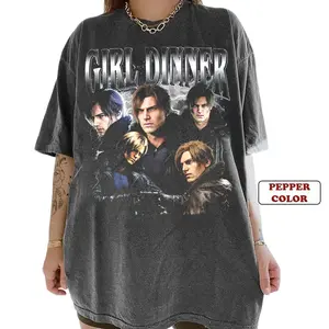 Resident Evil Requiem Le0n S Kenn.e.dy Girl Dinner Shirt, Gift for Men, Gift for Women, Crew Neck T-shirt, Trending T-shirt