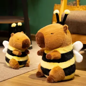 Cute Bee Capybara Plush Toy – Soft Stuffed Animal Doll, Creative Simulation Bee Design for Kids, Birthday Gift, Room & Nursery Decor, Fun Collectible Plush Toy