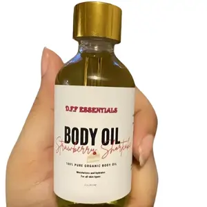 D.F.F ESSENTIALS Strawberry Shortcake Moisturizing Body Oil 100ml Hydrating Formula with Argan Jojoba & Vitamin E Oils for Soft Skin Moisturizer