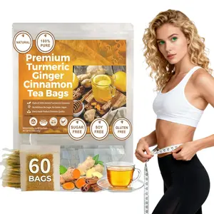 Turmeric Ginger Cinnamon Tea, 100% Natural,  Anti-Inflammatea. Eco-conscious 60 Bags.  Turmeric Ginger Herbal Tea. No Sugar, No  Caffeine, No Gluten, Vegan. antiinflamma tea,  looseleaf tea Beverage anti in flama tea ginger  caffeine free Healthy Drink