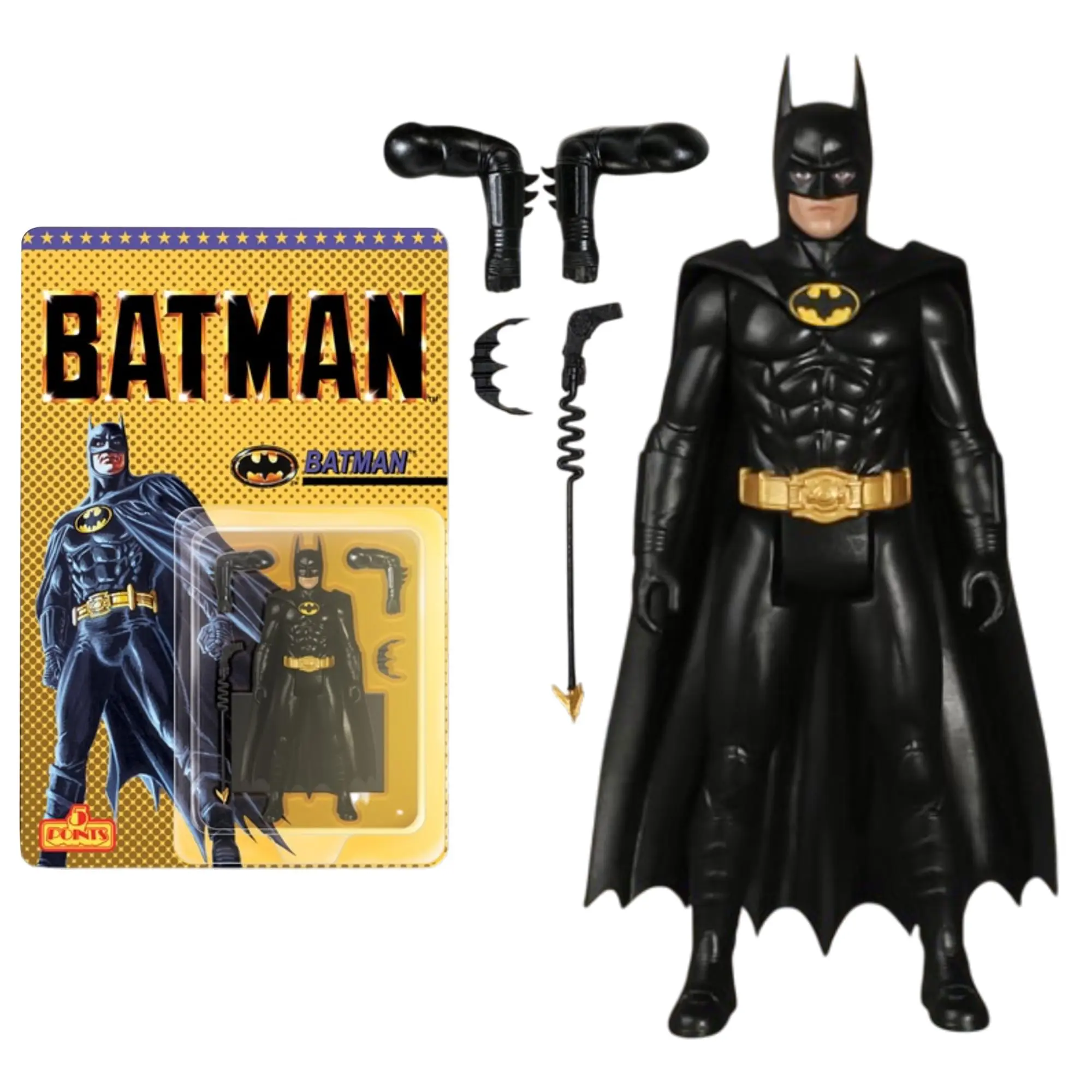 DC Comics 5 Points 1989 Batman Action Figure with Accessories for Display, Classic Collectible Toy for Fans