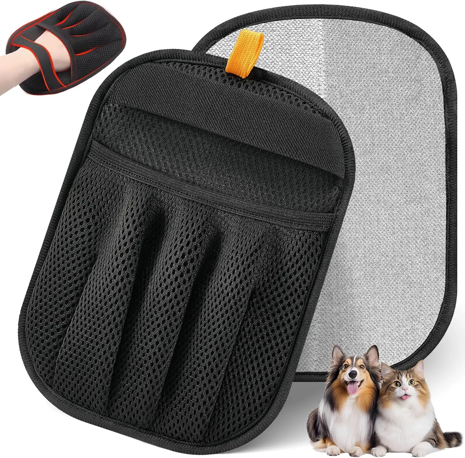 OmniPets Pet Hair Remover Glove Reusable Dog And Cat Fur Mitt XL Electrostatic Washable Cleaner For Sofas Pet Beds Blankets Clothing Carpets Car Seats