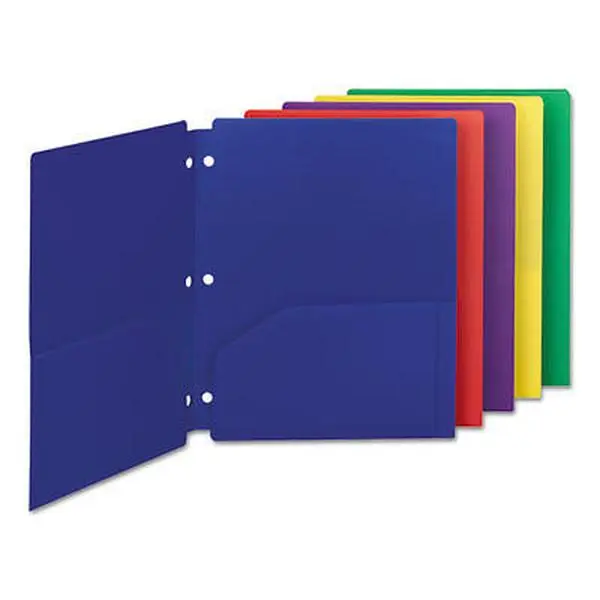 Smead Manufacturing SMD87939 Poly Snap-in 2-Pocket Letter Folder, Assorted, 11.63" h x 9.5" w x 1.25" d - Pack of 10