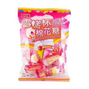 XLC Strawberry Flavored Cotton Candy Ice Cream Cones - 70g Sweet Treat for Parties & Snacks