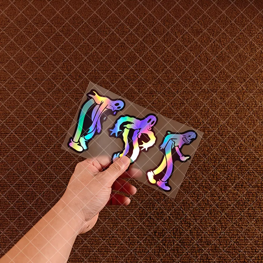 3PCS/SET  Fluid Ghost Laser Themed Car Sticker for Car Body/Motorcycle Decoration, Create Dark Funny-Styled Vehicle, A Must for Style Enthusiasts, Help Your Vehicle Show Unique Funny Taste, Car Decals, Car Decorations, Automotive Decoration