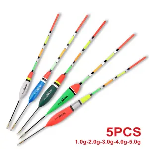 5pcs Long Tail Fishing Floats, Barren Wood Floating Rods, European Style, Bold and Thick, Sea Fishing Floats, Far Casting