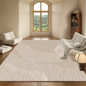 1.6cm thick imitation cashmere living room carpet, beige simple Morandi style living room large carpet, soft and comfortable plush home decoration area carpet, bedroom room decoration carpet, home decoration carpet
